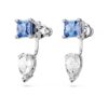 Boucles d’oreilles Mesmera à tailles variées, amovibles, bleues, plaquées rhodium