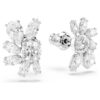 Boucles d’oreilles Mesmera à tailles variées, motif floral, blanches, plaquées rhodium Boucles d’oreilles Mesmera à tailles variées, motif floral, blanches, plaquées rhodium