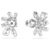 Boucles d’oreilles Mesmera à tailles variées, motif floral, blanches, plaquées rhodium Boucles d’oreilles Mesmera à tailles variées, motif floral, blanches, plaquées rhodium