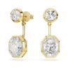 Boucles d’oreilles « Octagon » avec diamants synthétiques, 7,70 carats au total, formes variées, or jaune 18 carats