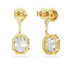 Boucles d’oreilles « Octagon » avec diamants synthétiques, 7,70 carats au total, formes variées, or jaune 18 carats
