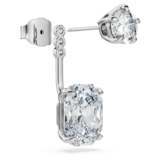 Boucles d’oreilles octogonales avec diamants synthétiques de 9,65 ct au total, formes variées, or blanc 18 carats Boucles d’oreilles octogonales avec diamants synthétiques de 9,65 ct au total, formes variées, or blanc 18 carats