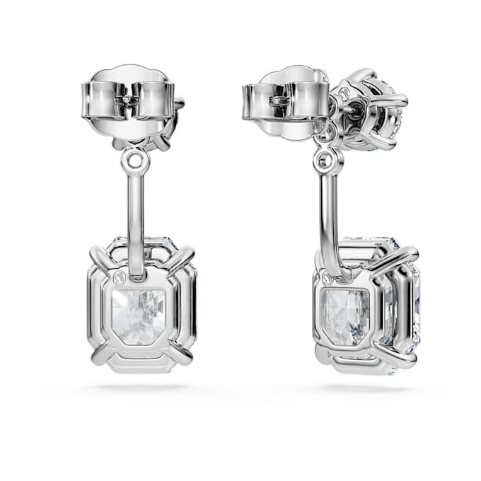 Boucles d’oreilles octogonales avec diamants synthétiques de 9,65 ct au total, formes variées, or blanc 18 carats Boucles d’oreilles octogonales avec diamants synthétiques de 9,65 ct au total, formes variées, or blanc 18 carats