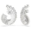 Boucles d’oreilles pendantes Ariana Grande X Swarovski : perle en cristal, tailles variées, blanc, plaqué rhodium Boucles d’oreilles pendantes Ariana Grande X Swarovski : perle en cristal, tailles variées, blanc, plaqué rhodium