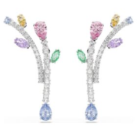 Boucles d’oreilles pendantes Ariana Grande X Swarovski, tailles variées, multicolores, plaquées rhodium