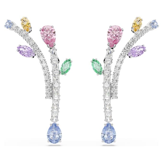 Boucles d’oreilles pendantes Ariana Grande X Swarovski, tailles variées, multicolores, plaquées rhodium Boucles d’oreilles pendantes Ariana Grande X Swarovski, tailles variées, multicolores, plaquées rhodium