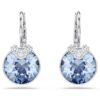 Boucles d’oreilles pendantes Bella V, taille ronde, bleues, plaquées rhodium Boucles d’oreilles pendantes Bella V, taille ronde, bleues, plaquées rhodium