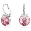 Boucles d’oreilles pendantes Bella V, taille ronde, rose, plaquées rhodium Boucles d’oreilles pendantes Bella V, taille ronde, rose, plaquées rhodium