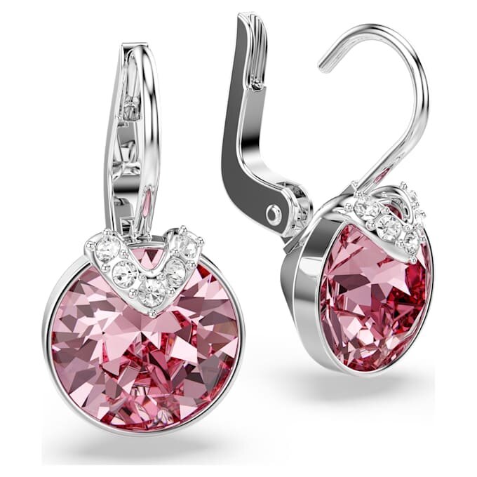 Boucles d’oreilles pendantes Bella V, taille ronde, rose, plaquées rhodium Boucles d’oreilles pendantes Bella V, taille ronde, rose, plaquées rhodium