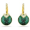 Boucles d’oreilles pendantes Bella V, taille ronde, vertes, plaquées or Boucles d’oreilles pendantes Bella V, taille ronde, vertes, plaquées or