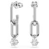Boucles d’oreilles pendantes Constella, taille ronde, blanches, plaquées rhodium Boucles d’oreilles pendantes Constella, taille ronde, blanches, plaquées rhodium