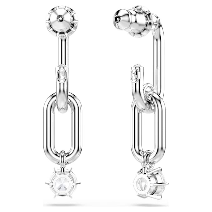 Boucles d’oreilles pendantes Constella, taille ronde, blanches, plaquées rhodium Boucles d’oreilles pendantes Constella, taille ronde, blanches, plaquées rhodium