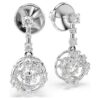 Boucles d’oreilles pendantes Constella, taille ronde, pierre dansante, blanches, plaquées rhodium Boucles d’oreilles pendantes Constella, taille ronde, pierre dansante, blanches, plaquées rhodium