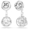 Boucles d’oreilles pendantes Constella, taille ronde, pierre dansante, blanches, plaquées rhodium Boucles d’oreilles pendantes Constella, taille ronde, pierre dansante, blanches, plaquées rhodium
