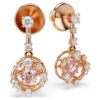 Boucles d’oreilles pendantes Constella, taille ronde, pierre dansante, rose, plaqué or rose Boucles d’oreilles pendantes Constella, taille ronde, pierre dansante, rose, plaqué or rose