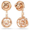 Boucles d’oreilles pendantes Constella, taille ronde, pierre dansante, rose, plaqué or rose Boucles d’oreilles pendantes Constella, taille ronde, pierre dansante, rose, plaqué or rose