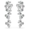 Boucles d’oreilles pendantes Constella, tailles variées, blanches, plaquées rhodium