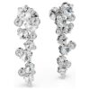 Boucles d’oreilles pendantes Constella, tailles variées, blanches, plaquées rhodium