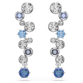 Boucles d’oreilles pendantes Constella, tailles variées, bleues, plaquées rhodium