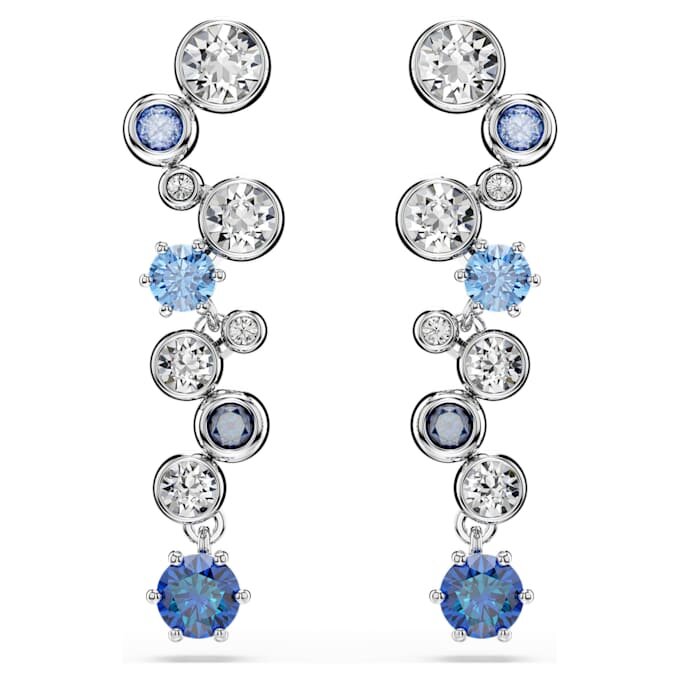 Boucles d’oreilles pendantes Constella, tailles variées, bleues, plaquées rhodium Boucles d’oreilles pendantes Constella, tailles variées, bleues, plaquées rhodium