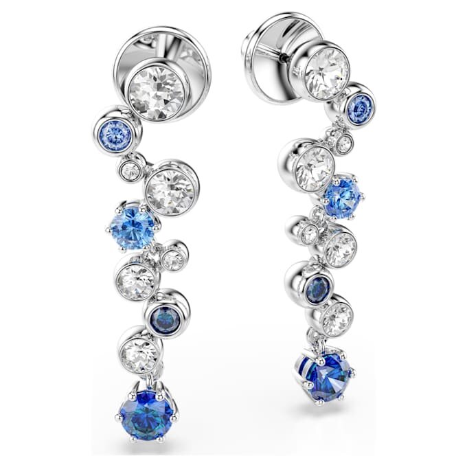 Boucles d’oreilles pendantes Constella, tailles variées, bleues, plaquées rhodium Boucles d’oreilles pendantes Constella, tailles variées, bleues, plaquées rhodium