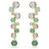 Boucles d’oreilles pendantes Constella, tailles variées, vertes, plaquées or Boucles d’oreilles pendantes Constella, tailles variées, vertes, plaquées or