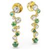Boucles d’oreilles pendantes Constella, tailles variées, vertes, plaquées or Boucles d’oreilles pendantes Constella, tailles variées, vertes, plaquées or