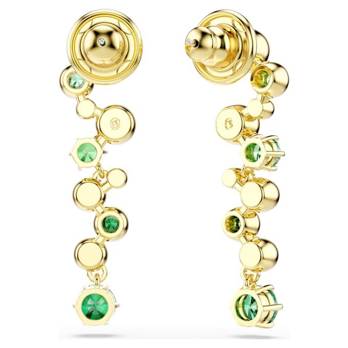 Boucles d’oreilles pendantes Constella, tailles variées, vertes, plaquées or Boucles d’oreilles pendantes Constella, tailles variées, vertes, plaquées or