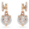 Boucles d’oreilles pendantes Dragon & Phoenix « Griffe de dragon », blanches, plaquées or rose