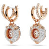 Boucles d’oreilles pendantes Dragon & Phoenix « Griffe de dragon », blanches, plaquées or rose