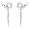 Boucles d’oreilles pendantes en forme de serpent, tailles variées, Année du Serpent, blanches, plaquées rhodium Boucles d’oreilles pendantes en forme de serpent, tailles variées, Année du Serpent, blanches, plaquées rhodium