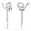 Boucles d’oreilles pendantes en forme de serpent, tailles variées, Année du Serpent, blanches, plaquées rhodium Boucles d’oreilles pendantes en forme de serpent, tailles variées, Année du Serpent, blanches, plaquées rhodium