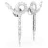 Boucles d’oreilles pendantes en forme de serpent, tailles variées, Année du Serpent, blanches, plaquées rhodium Boucles d’oreilles pendantes en forme de serpent, tailles variées, Année du Serpent, blanches, plaquées rhodium