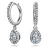 Boucles d’oreilles pendantes Eternity, diamants synthétiques 1,25 ct au total, forme poire, or blanc 14 carats Boucles d’oreilles pendantes Eternity, diamants synthétiques 1,25 ct au total, forme poire, or blanc 14 carats
