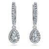 Boucles d’oreilles pendantes Eternity, diamants synthétiques 1,25 ct au total, forme poire, or blanc 14 carats Boucles d’oreilles pendantes Eternity, diamants synthétiques 1,25 ct au total, forme poire, or blanc 14 carats