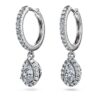 Boucles d’oreilles pendantes Eternity, diamants synthétiques 1,25 ct au total, forme poire, or blanc 14 carats Boucles d’oreilles pendantes Eternity, diamants synthétiques 1,25 ct au total, forme poire, or blanc 14 carats