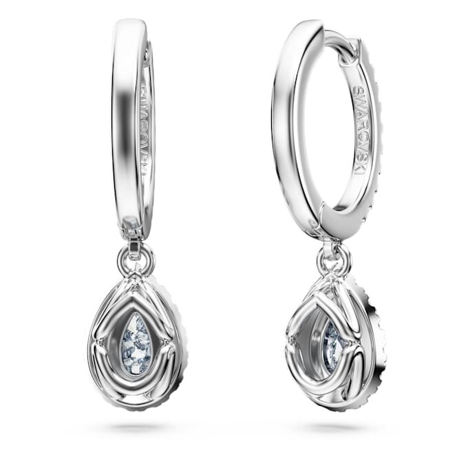 Boucles d’oreilles pendantes Eternity, diamants synthétiques 1,25 ct au total, forme poire, or blanc 14 carats Boucles d’oreilles pendantes Eternity, diamants synthétiques 1,25 ct au total, forme poire, or blanc 14 carats