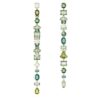 Boucles d’oreilles pendantes Gema : design asymétrique, tailles variées, extra-longues, vertes, plaquées or Boucles d’oreilles pendantes Gema : design asymétrique, tailles variées, extra-longues, vertes, plaquées or