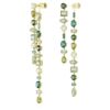 Boucles d’oreilles pendantes Gema : design asymétrique, tailles variées, extra-longues, vertes, plaquées or Boucles d’oreilles pendantes Gema : design asymétrique, tailles variées, extra-longues, vertes, plaquées or