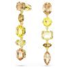 Boucles d’oreilles pendantes Gema : design asymétrique, tailles variées, longues, jaunes, plaquées or Boucles d’oreilles pendantes Gema : design asymétrique, tailles variées, longues, jaunes, plaquées or