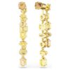 Boucles d’oreilles pendantes Gema : design asymétrique, tailles variées, longues, jaunes, plaquées or Boucles d’oreilles pendantes Gema : design asymétrique, tailles variées, longues, jaunes, plaquées or