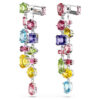 Boucles d’oreilles pendantes Gema : design asymétrique, tailles variées, longues, multicolores, plaquées rhodium Boucles d’oreilles pendantes Gema : design asymétrique, tailles variées, longues, multicolores, plaquées rhodium