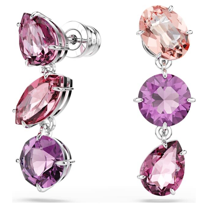 Boucles d’oreilles pendantes Gema, tailles variées, roses, plaquées rhodium Boucles d’oreilles pendantes Gema, tailles variées, roses, plaquées rhodium