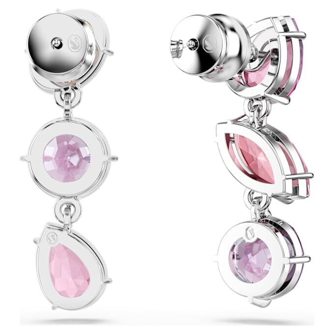 Boucles d’oreilles pendantes Gema, tailles variées, roses, plaquées rhodium Boucles d’oreilles pendantes Gema, tailles variées, roses, plaquées rhodium