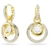 Boucles d’oreilles pendantes Hyperbola, taille ronde, blanches, plaquées or Boucles d’oreilles pendantes Hyperbola, taille ronde, blanches, plaquées or