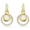 Boucles d’oreilles pendantes Hyperbola, taille ronde, blanches, plaquées or Boucles d’oreilles pendantes Hyperbola, taille ronde, blanches, plaquées or
