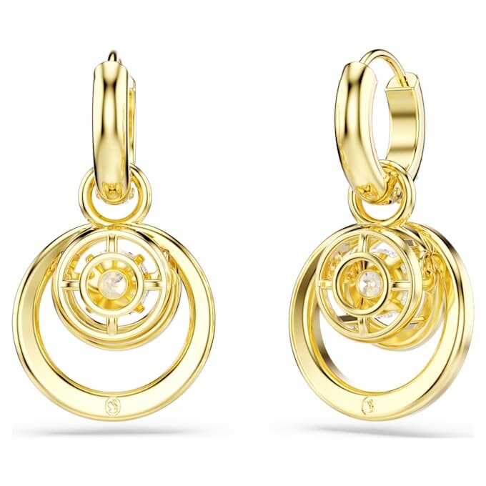 Boucles d’oreilles pendantes Hyperbola, taille ronde, blanches, plaquées or Boucles d’oreilles pendantes Hyperbola, taille ronde, blanches, plaquées or