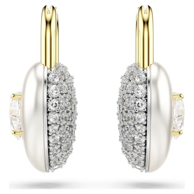 Boucles d’oreilles pendantes Idyllia, tailles variées, cœur, blanches, plaquées or Boucles d’oreilles pendantes Idyllia, tailles variées, cœur, blanches, plaquées or