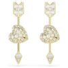 Boucles d’oreilles pendantes Idyllia, tailles variées, cœur transpercé d’une flèche, blanches, plaquées or Boucles d’oreilles pendantes Idyllia, tailles variées, cœur transpercé d’une flèche, blanches, plaquées or