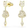 Boucles d’oreilles pendantes Idyllia, tailles variées, cœur transpercé d’une flèche, blanches, plaquées or Boucles d’oreilles pendantes Idyllia, tailles variées, cœur transpercé d’une flèche, blanches, plaquées or